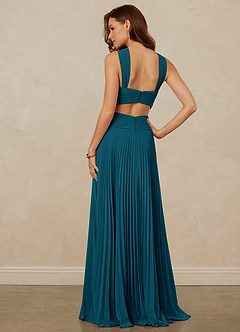 Christian Siriano Bridal for Azazie 1009 Bridesmaid Dresses Ink Blue A-Line Pleated Chiffon Dress image4