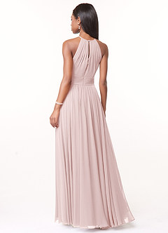 Azazie Cherish Bridesmaid Dresses Blushing Pink A-Line Pleated Chiffon Dress image2
