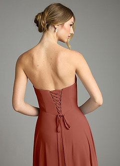 Azazie Ayla Abiti da Damigella Abito A-Line in Chiffon Scollo a Cuore Auburn image12