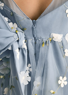 Azazie Elowen Flower Girl Dresses Dusty Blue A-Line Sweetheart Neckline Lace Dress image7