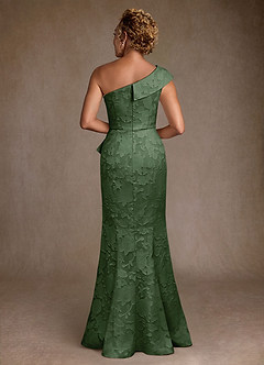 Azazie Hampton vestidos de madre de la novia Vestido de Eucalipto de Devorado Floral de Corte Sirena con Hombro unilateral image3