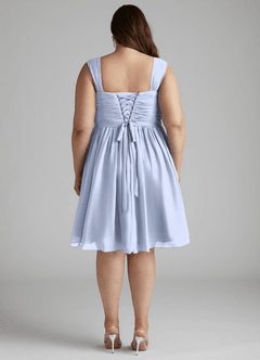 Azazie Angie Brautjungfernkleider A-Linie Korsett Chiffon Kleid Eis image14