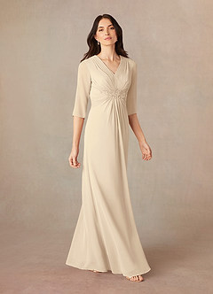 Azazie Yessica Mother of the Bride Dresses Champagne A-Line Sequins Chiffon Dress image2
