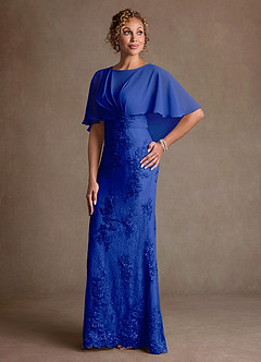 Azazie Amrita Mother of the Bride Dresses Royal Blue Mermaid Lace Chiffon Dress image1