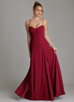 Azazie Imani Bridesmaid Dresses Burgundy A-Line Sweetheart Neckline Chiffon Dress image4