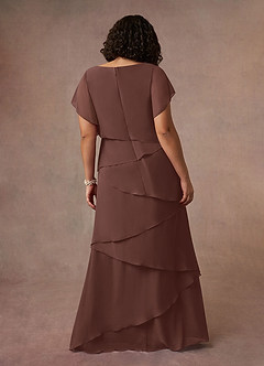 Azazie OHara Abiti per la Madre della Sposa Abito A-Line in Chiffon con Scollo a V Espresso image14