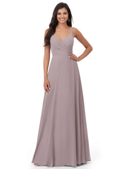 Azazie Lennon Bridesmaid Dresses Dusk A-Line Lace Chiffon Dress image5