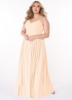 Azazie Cora Bridesmaid Dresses Pearl Pink A-Line Pleated Chiffon Dress image75