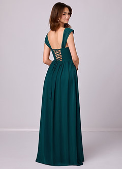Barbie ♥ Azazie Bridesmaid Dresses Pine A-Line Corset Chiffon Dress image5