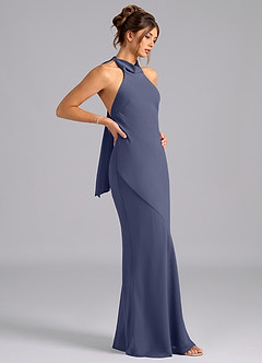 Azazie Velli Bridesmaid Dresses Stormy Mermaid Bow Chiffon Dress image4