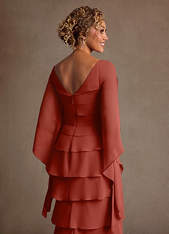 Azazie Arabinda 신부의 어머니 드레스 쉬스 셔링 쉬폰 플로어 길이 드레스 image6