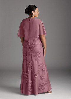 Azazie Whilhelmina Mother of the Bride Dresses Vintage Mauve Mermaid Lace Chiffon Dress image13