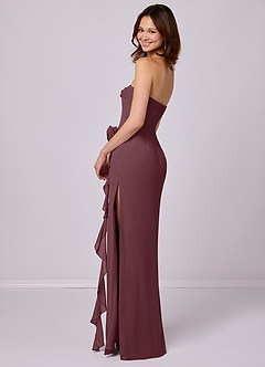 Barbie ♥ Azazie Bridesmaid Dresses Sangria Sheath Strapless Chiffon Convertible Dress image4