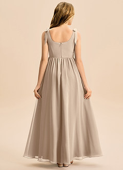 Azazie Delia Junior Abito A-Line in Chiffon Fiocco Taupe image6