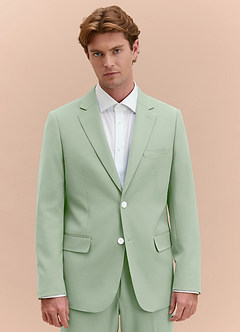 front James Dusty Sage Structured Stretch Suit Jacket