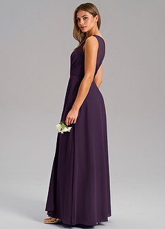 Azazie Phaedra Bridesmaid Dresses Plum A-Line One Shoulder Chiffon Dress image14