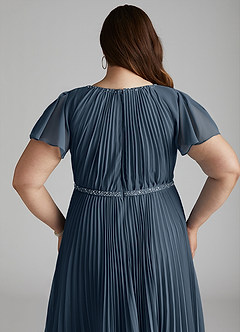 Azazie Kara Modest Bridesmaid Dresses A-Line Pleated Chiffon Floor-Length Dress image13