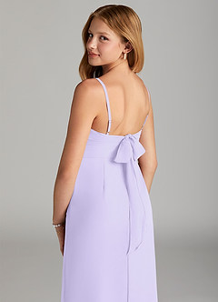 Azazie Mai Junior Lilac Sheath Pleated Chiffon Dress image6