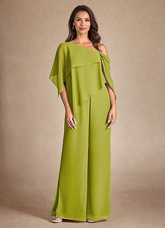 Azazie Halima Abiti per la Madre della Sposa Abito Tuta Pantaloni in Chiffon Spacco Laterale Citronella image5