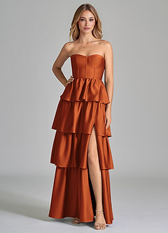 Azazie Faye Brautjungfernkleider A-Linie Gestreift Stretch-Satin Kleid Kanel image3