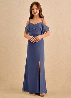 Azazie Pippy Girls Formal Sukienki dla dziewczynek sypiących kwiaty Linia A Dekolt w kształcie serca Szyfon Długość podłogi Sukienka image4