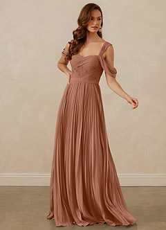 Christian Siriano Bridal for Azazie 1013 Bridesmaid Dresses Bronzer A-Line Off the Shoulder Chiffon Dress image7