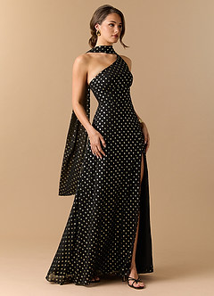 Vestido Lunares Negros Y Dorados Maxi Kiera image6