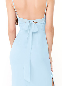 Azazie Mai Bridesmaid Dresses Sky Blue Sheath Pleated Chiffon Dress image6