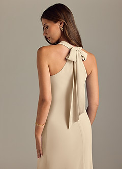 Azazie Doretta Bridesmaid Dresses Champagne Mermaid Pleated Chiffon Dress image2