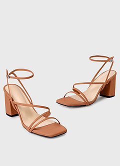 front Sandalen met enkelbandje en blokhak