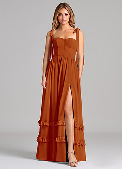 Azazie Anastacia Bridesmaid Dresses Paprika A-Line Sweetheart Neckline Chiffon Dress image1