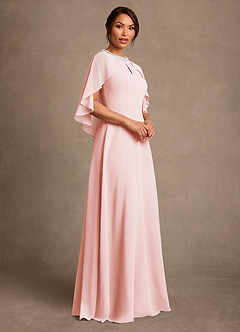 Azazie Winnifred 신부의 어머니 드레스 A라인 구슬 쉬폰 플로어 길이 드레스 image2