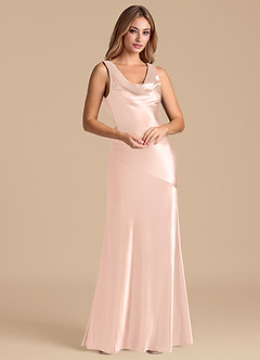 Azazie Rylina Robes de demoiselle d'honneur Robe Sirène en Satiné métallisé Or Rose image4