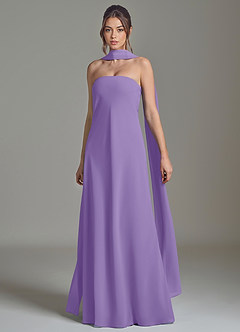 Azazie Ilana Brudepigekjoler En streg Stropløs Chiffon Gulv-længde Kjole image3