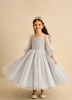 Azazie Trudy Jurken voor bloemenmeisjes Baljurk Jurk van Tule Sweetheart Halslijn Vorst image5