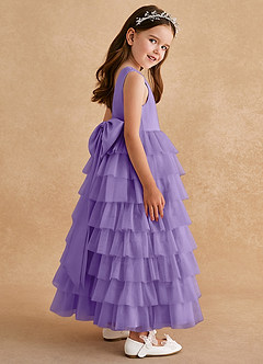 Azazie Twinkle Toes Abiti da Ragazza di Fiori Abito A-Line in Tulle Fiocco Tahiti image5
