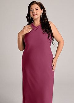 Azazie Doretta Bridesmaid Dresses Mulberry Mermaid Pleated Chiffon Dress image11