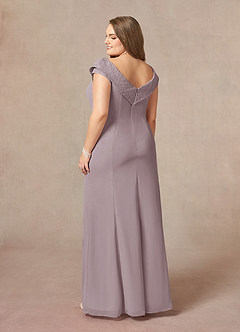 Azazie Cupid Mother of the Bride Dresses Dusk A-Line Boatneck Lace Chiffon Dress image9