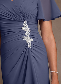 Azazie Suffolk Abiti per la Madre della Sposa Abito A-Line in Chiffon Plissettato Stormy image5