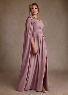 Azazie Lancaster Moeder van de bruid jurken A-Lijn Jurk van Chiffon One-Shoulder Stoffige Roos image3