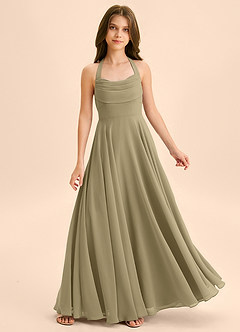 Azazie Kady Junior Moss Green A-Line Sweetheart Neckline Chiffon Dress image1