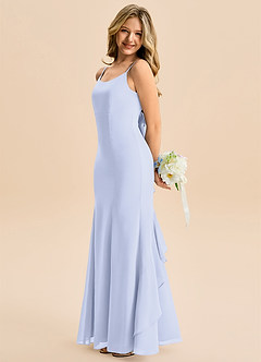 Azazie Lioren Junior Syrena Ukłon Szyfon Długość podłogi Młodsza druhna Sukienka image2