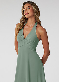 Azazie Tessie Suknie dla druhen Linia A Pofałdowany Szyfon Długość kostki Sukienka image5