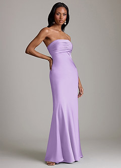 Azazie Saylor Brudtärnklänningar Klä av Sjöjungfru i Stretch Satin Axelbandslös Lila image4