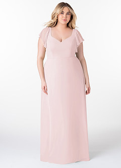 Azazie Syenna Brudtärnklänningar Klänning av A-Line i Chiffong Ruched Rodnande Rosa image6