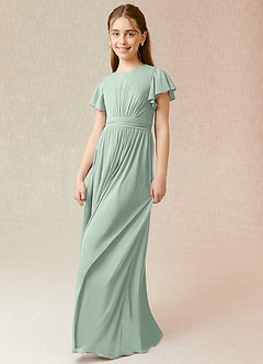 Azazie Mosley Junior Vestido Agave de Malha de Linha A com Ruched image5
