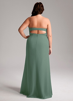 Azazie Leonis Bridesmaid Dresses Eucalyptus Sheath Strapless Chiffon Convertible Dress image10