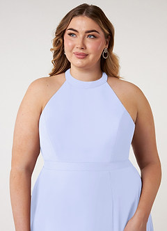 Azazie Clarice Bridesmaid Dresses Lavender A-Line Halter Chiffon Dress image13