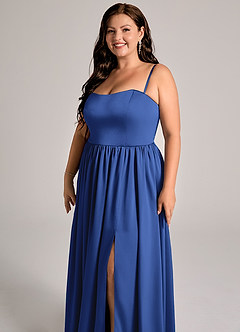 Azazie Calianna Bridesmaid Dresses Royal Blue A-Line Off the Shoulder Stretch Satin Convertible Dress image11