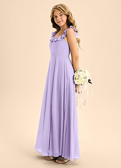 Azazie Callie Junior Lilac A-Line Ruched Chiffon Dress image7
